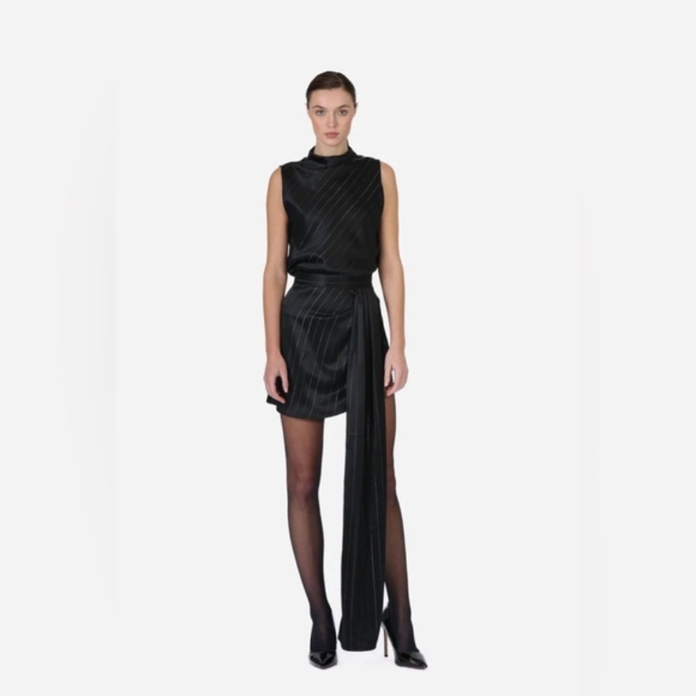 NONchalant Black Skirt with Silver Accents